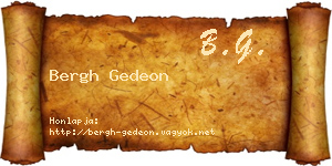 Bergh Gedeon névjegykártya
